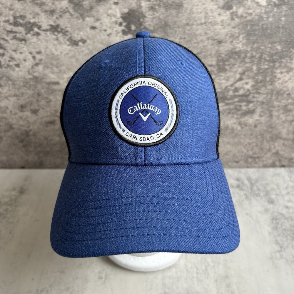 Callaway Golf Hat Blue Trucker SnapBack Black Mesh Cap